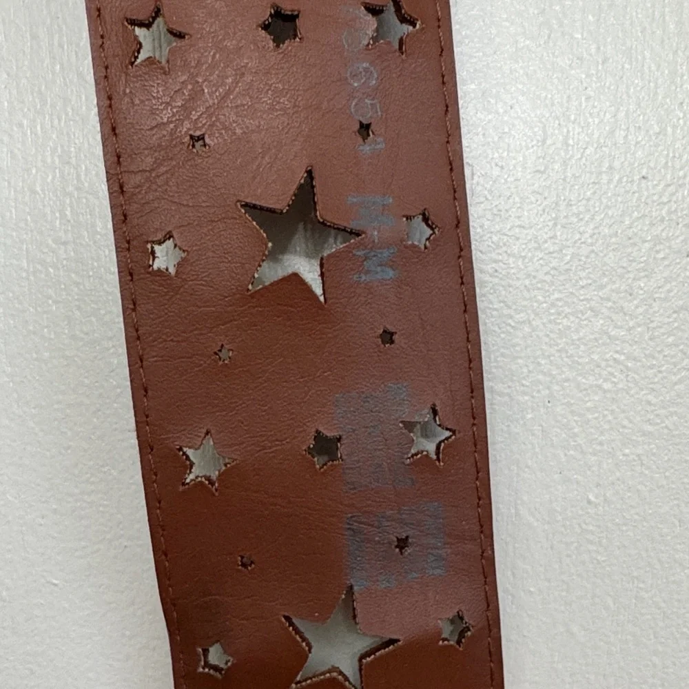 Abercrombie Kids Brown Star Pattern Leather Belt